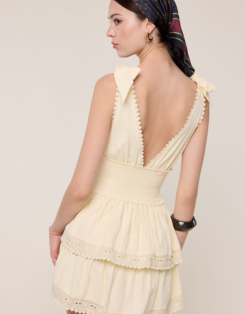 Thick Tie Strap Tiered Mini Dress