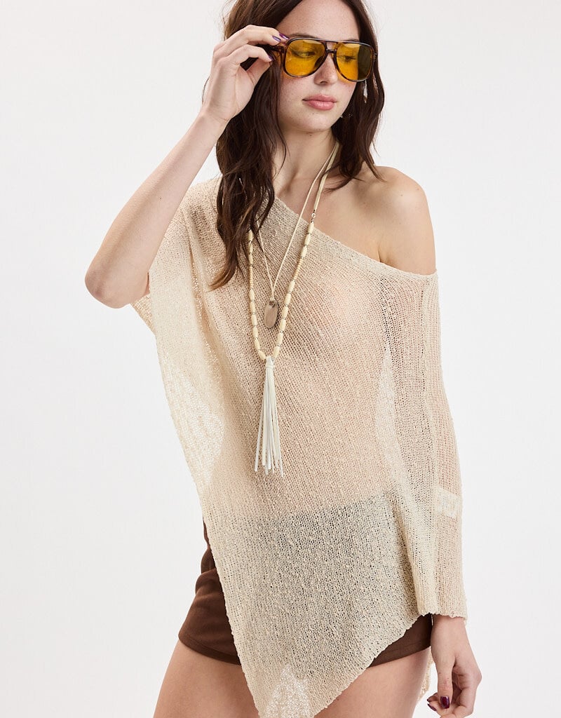 Knit One Shoulder Crochet Poncho