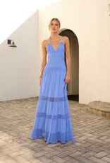Carolina Halter Bead and Crochet Detail Maxi Dress