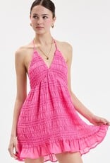 Tiered Ruffle Halter Swing Mini Dress
