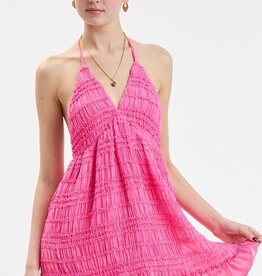 Tiered Ruffle Halter Swing Mini Dress