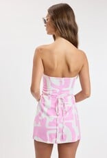 Strapless Big Pastel Skort Mini Dress