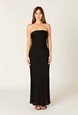 Schmitt Satin Strapless Tie Back Maxi Dress