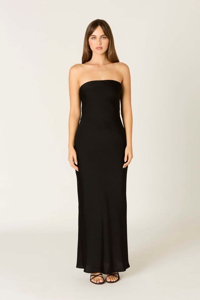 chinese dress ladies Unholy Satin Strapless Ribbon Lace-Up Maxi Dress