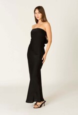 Schmitt Satin Strapless Tie Back Maxi Dress