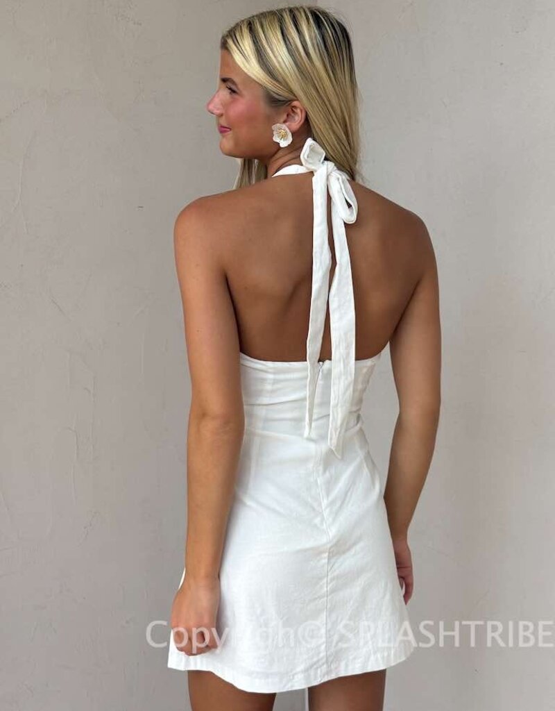 Ainsley Halter Twist Front Mini Dress