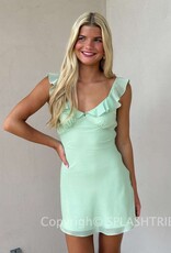 Isla Ruffle V Neck Mini Dress
