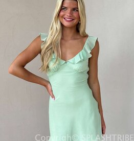 Isla Ruffle V Neck Mini Dress