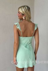 Isla Ruffle V Neck Mini Dress