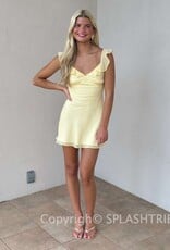 Isla Ruffle V Neck Mini Dress