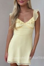Isla Ruffle V Neck Mini Dress