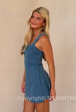 Corson Slit Side Denim Skort Mini Dress