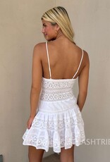 Floral Embossed Lace Solid Mini Dress