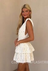 Thick Tie Strap Tiered Mini Dress