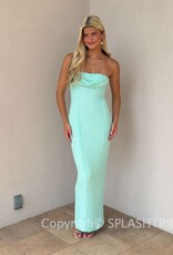 Strapless Scattered Bead Sequin Maxi Dress