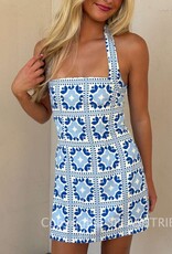 Beril Halter Fitted Mini Dress