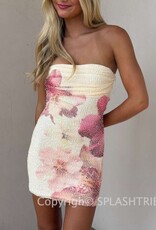 Renner Floral Strapless Sequin Beaded Mini Dress