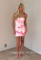 Renner Floral Strapless Sequin Beaded Mini Dress