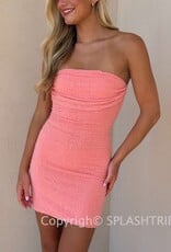 Rory Strapless Mesh Beaded Mini Dress