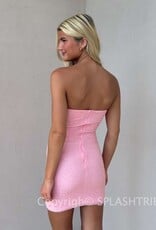 Rory Strapless Mesh Beaded Mini Dress