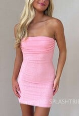 Rory Strapless Mesh Beaded Mini Dress