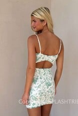 Floral Scattered Bead Sequin Mini Dress