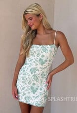 Floral Scattered Bead Sequin Mini Dress