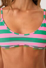PQ Swim Volley Striped Ivy Bralette Bikini Top