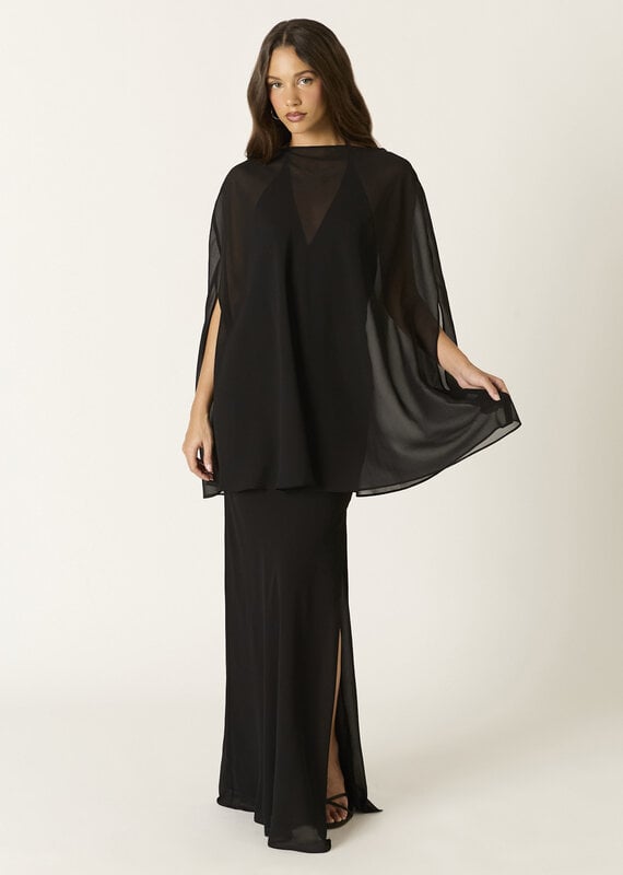 Khadra Sheer Cape Top