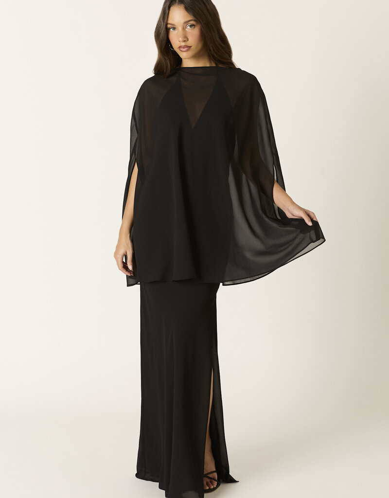 Khadra Sheer Cape Top