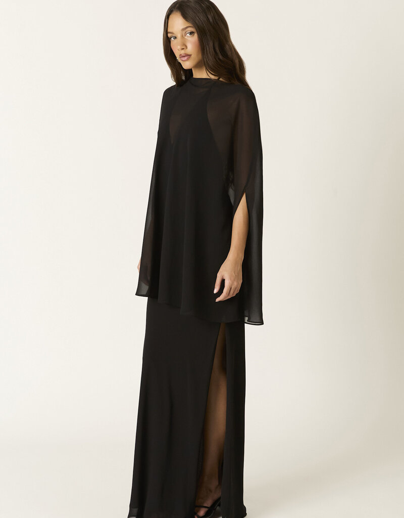 Khadra Sheer Cape Top
