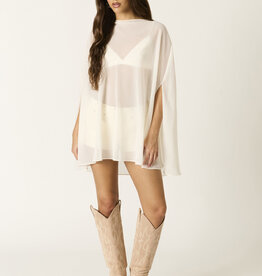 Khadra Sheer Cape Top