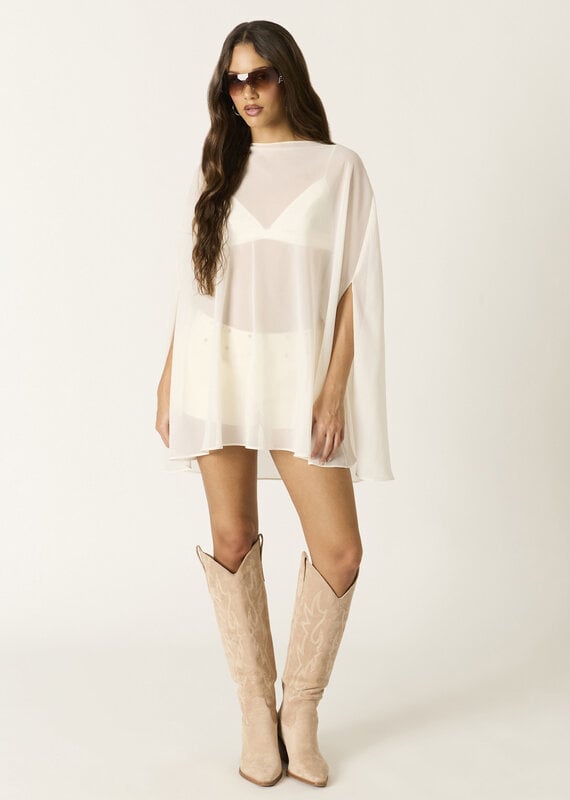 Khadra Sheer Cape Top