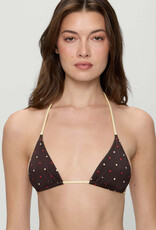 Frankies Bikinis Nick Triangle Shine Satin Reversible Bikini Top