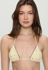 Frankies Bikinis Nick Triangle Shine Satin Reversible Bikini Top