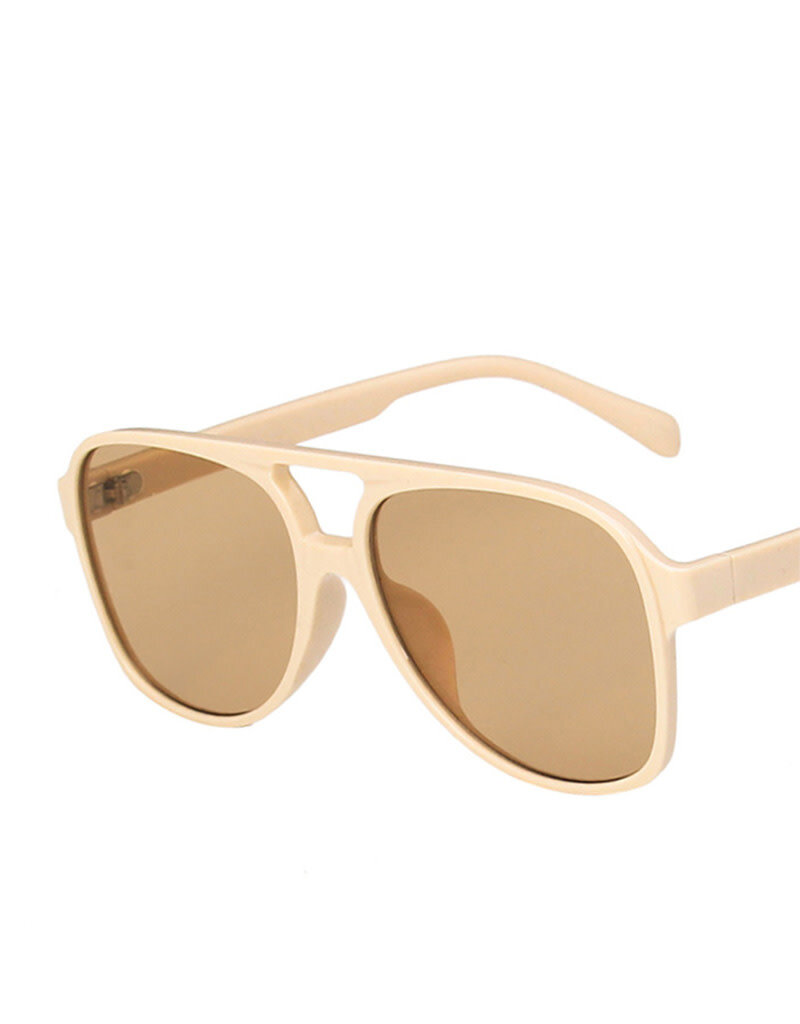 Vintage Double Bridge Aviator Sunglasses Light Brown