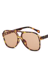 Vintage Double Bridge Aviator Sunglasses Leopard