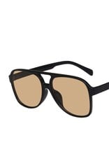 Vintage Double Bridge Aviator Sunglasses Light Black