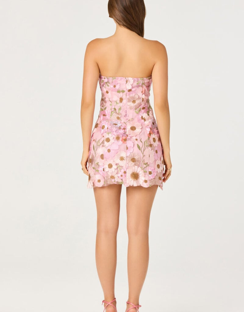 ASTR Julisa Floral Strapless Mini Dress