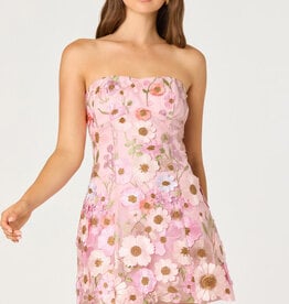 ASTR Julisa Floral Strapless Mini Dress