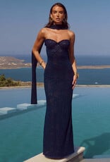 Amana Strapless Scarf Maxi Dress