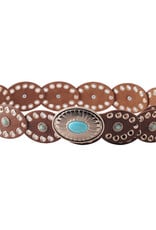 Oval Disc Belt With Turquoise Stone Buckle