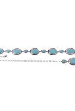 Large Turquoise Stone Chain Belt Silver