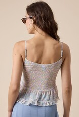 Pastel Ditsy Double Front Tie Chiffon Cami Top