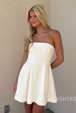 Whisper Foldover Pleat Mini Dress