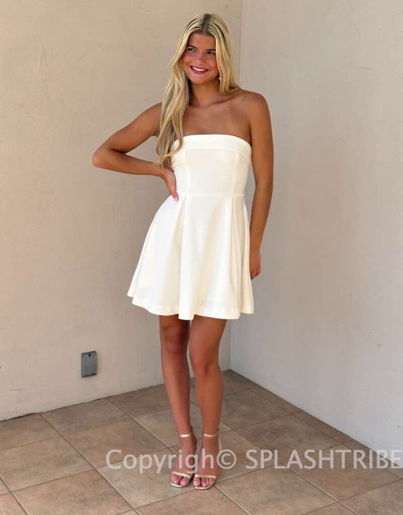 Whisper Foldover Pleat Mini Dress