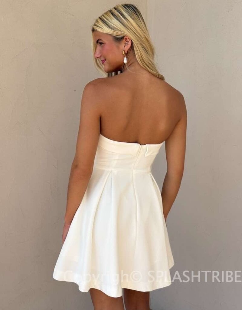 Whisper Foldover Pleat Mini Dress