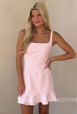 Whisper Square Neck Frill Mini Dress