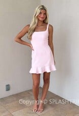 Whisper Square Neck Frill Mini Dress