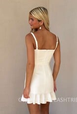 Whisper Square Neck Frill Mini Dress